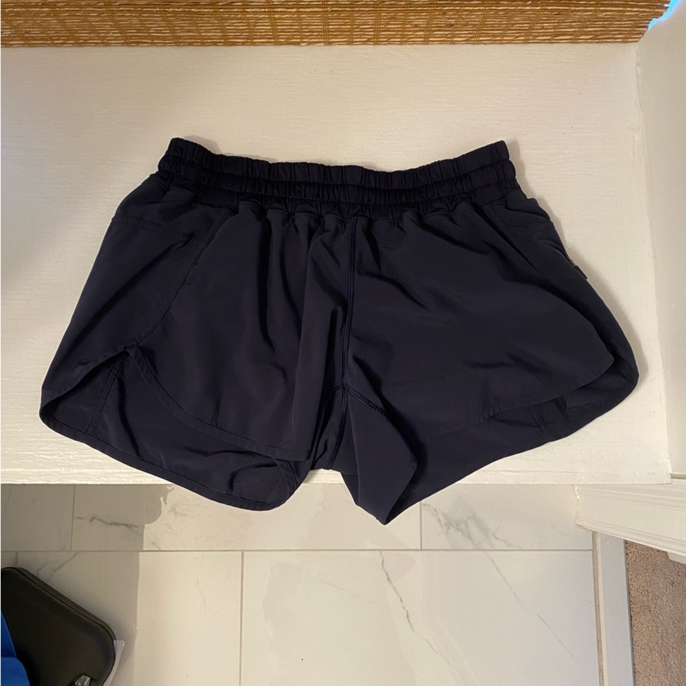 Navy lululemon tracker shorts